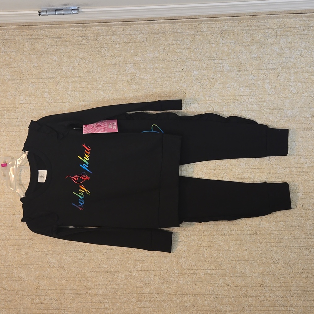 Baby Phat Girls 2 Pc Terry Ruffle Jogger Set